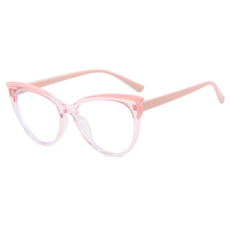 Ochelari de Soare de Modă Ochi de Pisică Personalizați în Culoare Contrastantă Lentile Transparente Accesorii Drăguțe Elegante Casual pentru Zi de Zi Vacanță