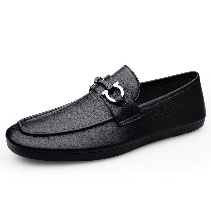 Men s Cowhide Slip-On Moccasins - Casual Low-Top Loafers for Spring & Summer, Large Sizes Available 40