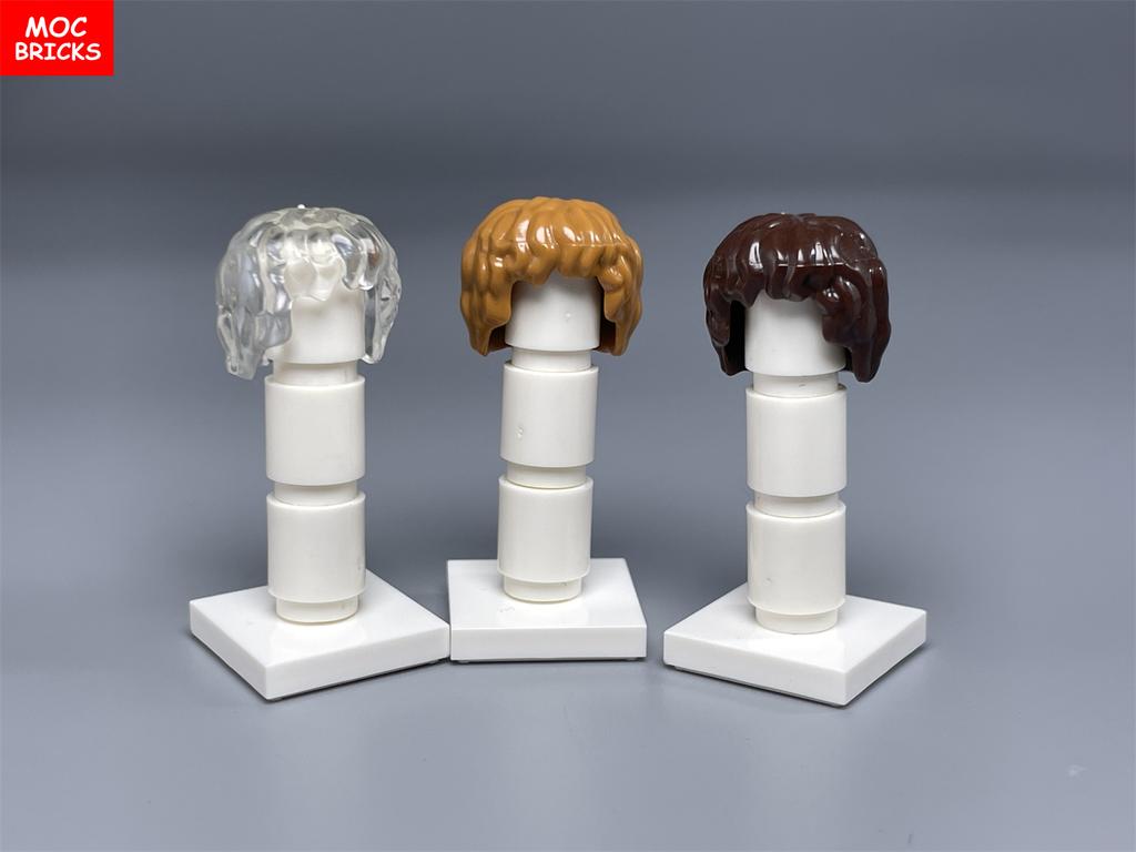 MOC Bricks 4cm Figure Body Wear Male Boy Fire Brown Hairs Assembled Building Blocks Educatinal Plastic Toys