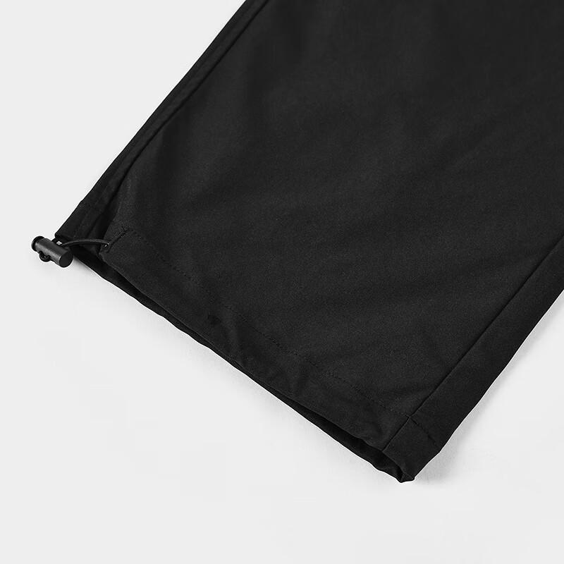 Men's Black Whale Casual Ankle-Cuff Pants