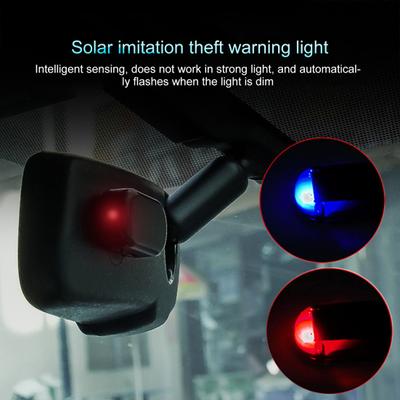 Araba Güneş Enerjisi Simüle Sahte Alarm Hırsızlık Önleyici LED Yanıp Sönen Güvenlik Işığı Sahte Otomotiv Uyarı Lambası