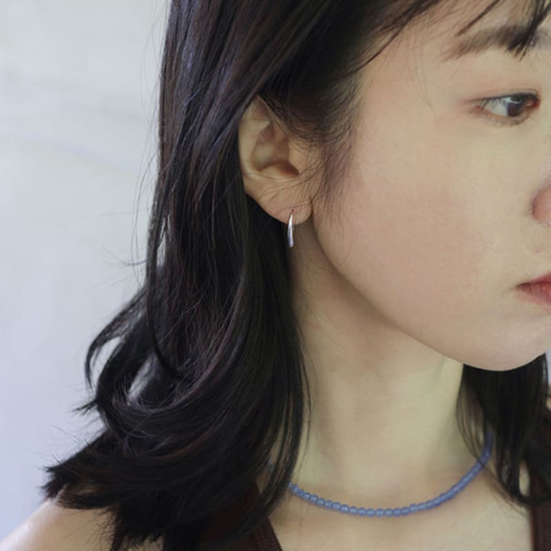 Modernlike Silver 925 Pure Blue Jade Necklace 4mm