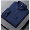 New Autumn Seamless High Elastic Long Sleeve Men's Business Casual Polo Shirt