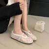 Fashion Women Shoes 2025 Summer New Mesh Breathable Metal Decoration Flat Shoes Comfortable Soft Sole Round Toe Fashion Mary Jane Shoes