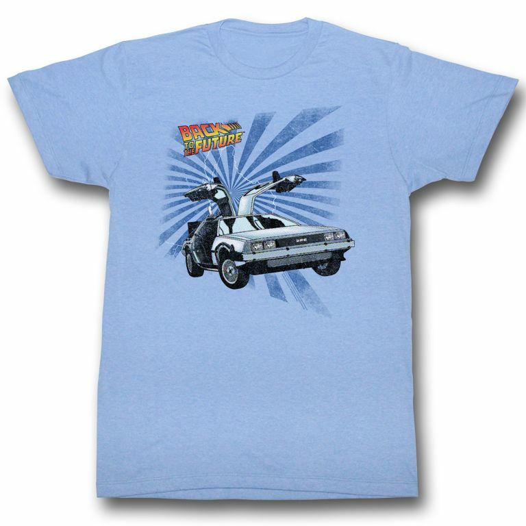Back to the Future Comical Light Blue Adult T-Shirt XXXL