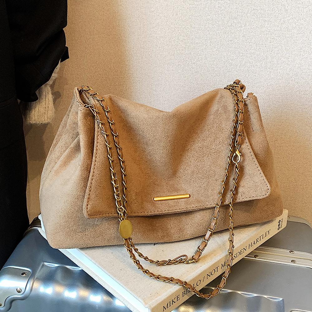 Large-capacity Tote Bag, Chain Single-shoulder Commuter Bag, Casual Retro Single-shoulder Crossbody Bag