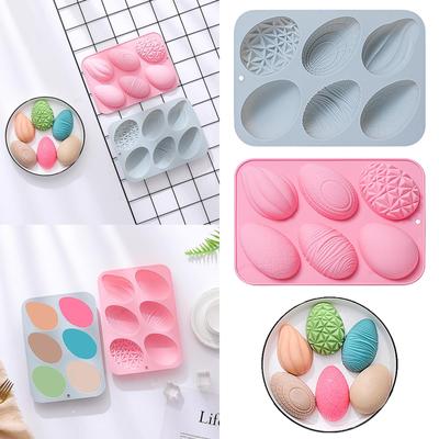 6 Consecutive Easter Egg Colorful Shapes Silicone Mold Holiday Egg Baking Baking Baking Tray Cake Mold