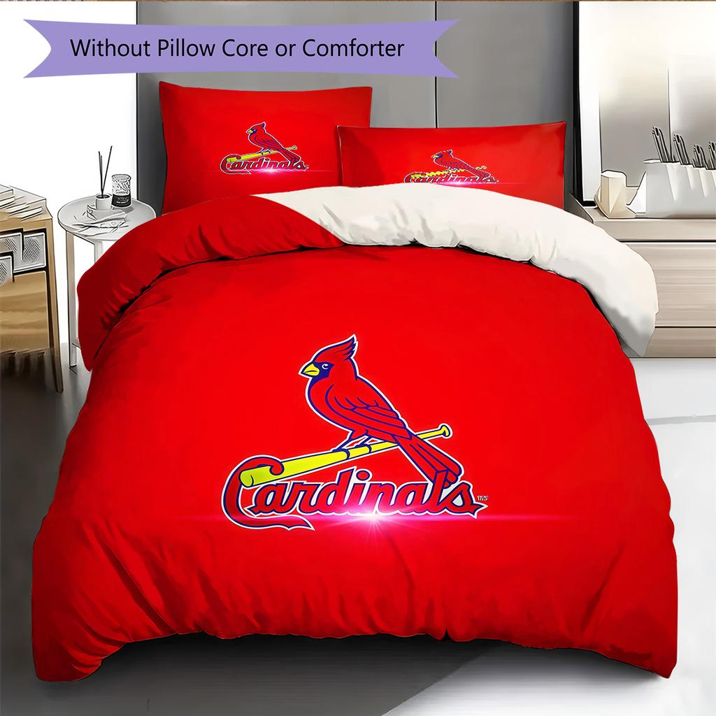 St.Louis Cardinals2 Pattern Bedding Quilt Set Home Decoration Gift (1 * duvet cover + 2 * pillowcase without core)