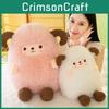 Adorable White And Pink Plush Sheep Toy Soft Stuffed Animal Cushion For Girls Gifts