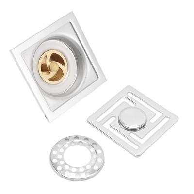Stainless Steel Floor Drain Square Large Displacement Deodorant Shower Floor Drain for Kitchens Bathrooms Garages