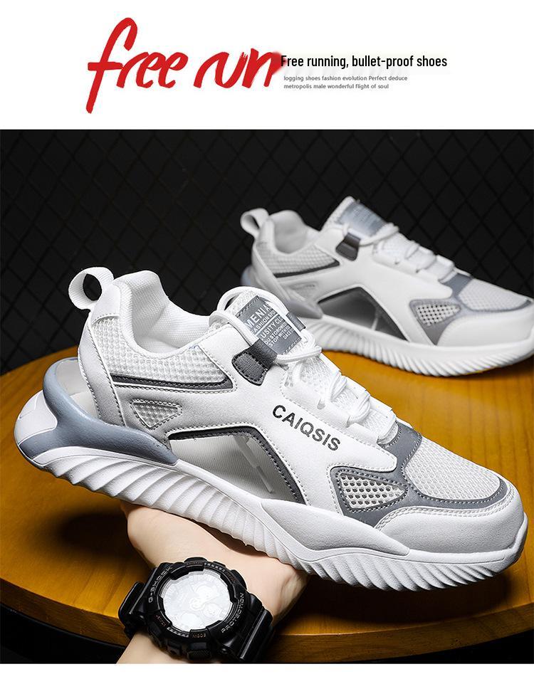 Frühlingsmodische Mesh-Freizeit-Laufschuhe - Atmungsaktiv, Hohlraumdesign, Schnür-Flats für Teenager