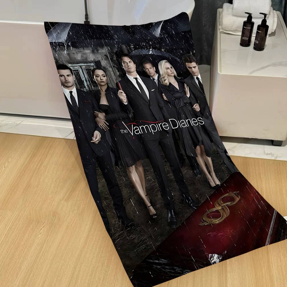 Horror TV The V-Vampire Diaries Bath Towel Microfiber Soft Water Absorbing Breathable For Girl Kids Decorative Beach Towel