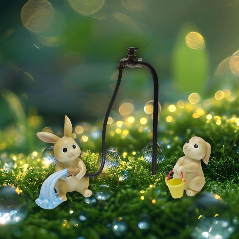 Bunny Statue Outdoor Resin Outside Animal Figures Spring Decorations For Home Patio Courtyard Yard Balcony Windowsill Bookshelve