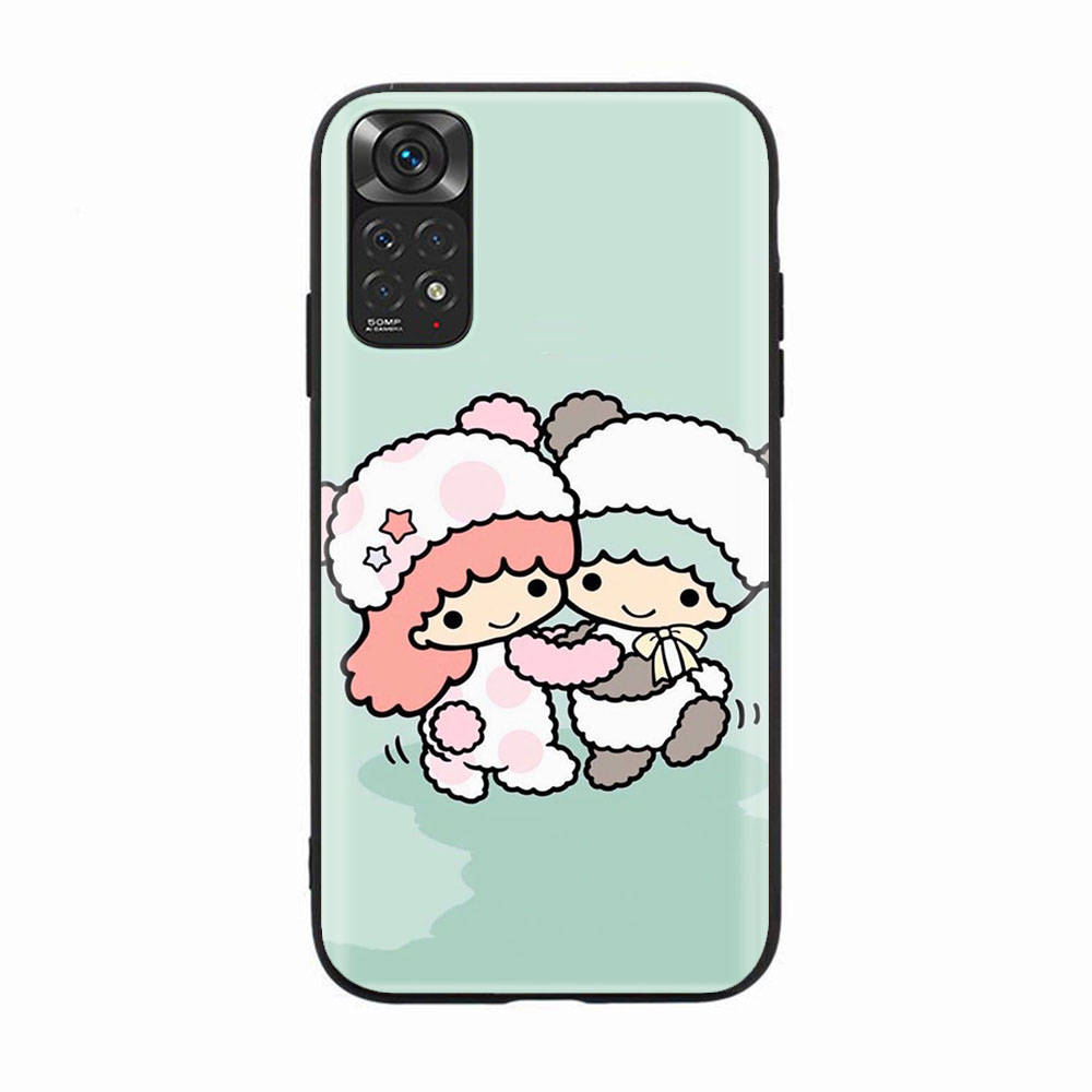 Black Case for Samsung Note 20 Lite S24 Ultra S23 A03 A05 A06 A11 A71 A15 A16 A13 A24 A25 A33 A52 A53 A50 M55 M35 Plus H-33 Little Twin Stars