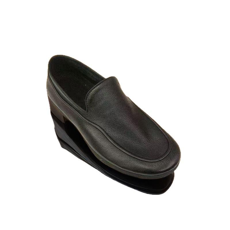 Men's Black Soft Sole Leather Slip-On Loafers: Lightweight, Soft Upper, Casual & Business Shoes