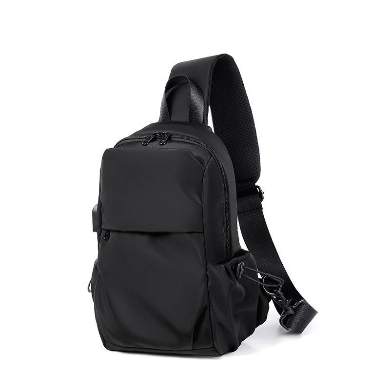 Spring Polyester Grey Chest Bag, Usb Charging Tablet, Single-shoulder Bag, Crossbody Bag