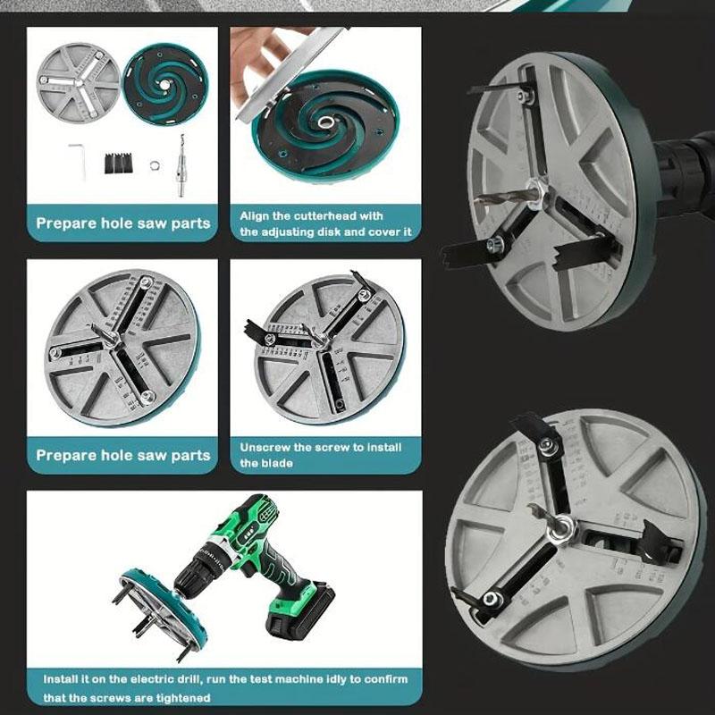 Adjustable Multifunctional Universal Hole Opener Diameter Woodworking Hole Adjustable Opener Diameter Hole Saw 45mm-130mm