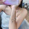 Korean Roman Numeral Rhinestone Heart Pendant Bracelet – Women's Fashion Wristband Ornament