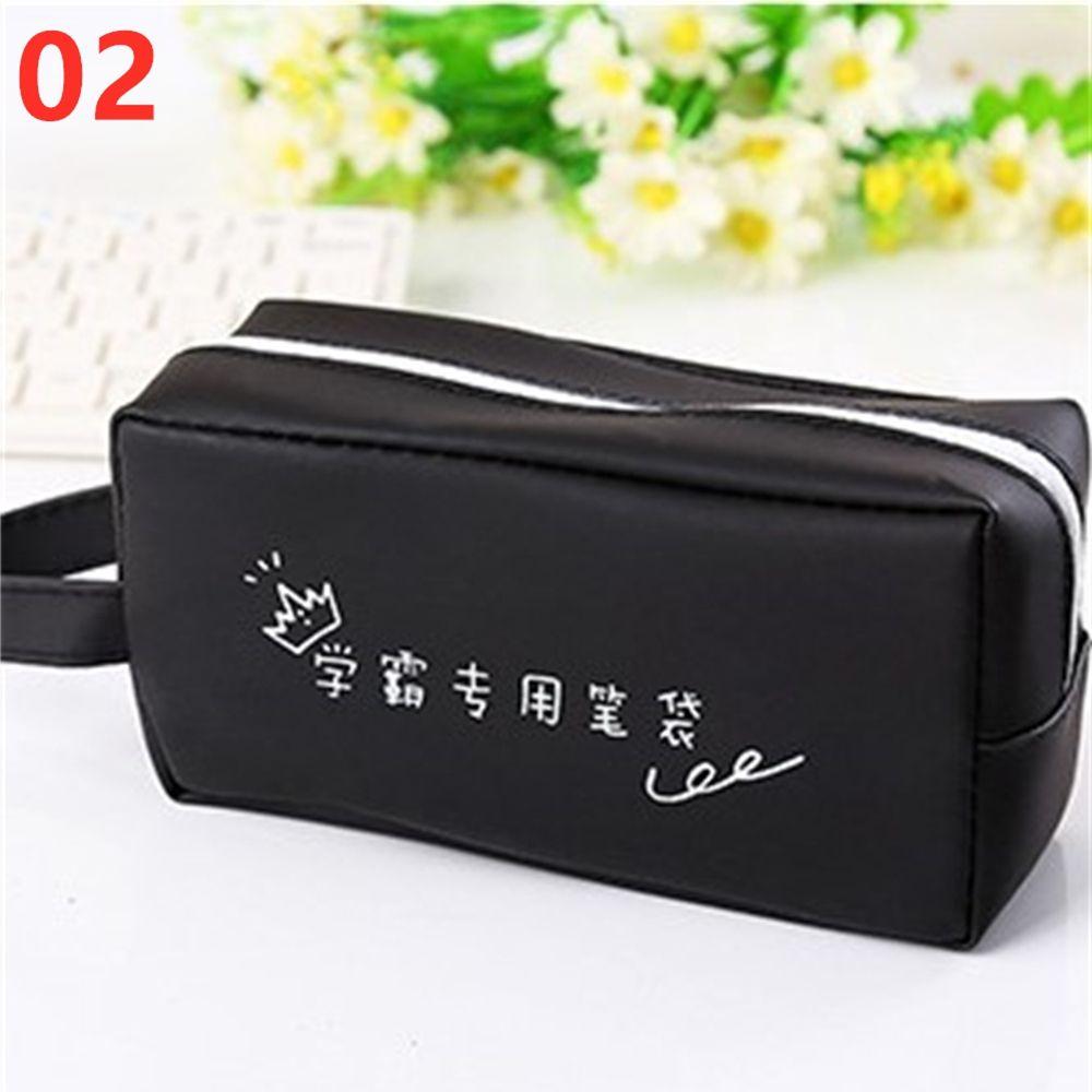 

Student Pen Bag Travel Pouch Pen Box Makeup Bags Stationary Holder Black Jelly Pencil Case 02