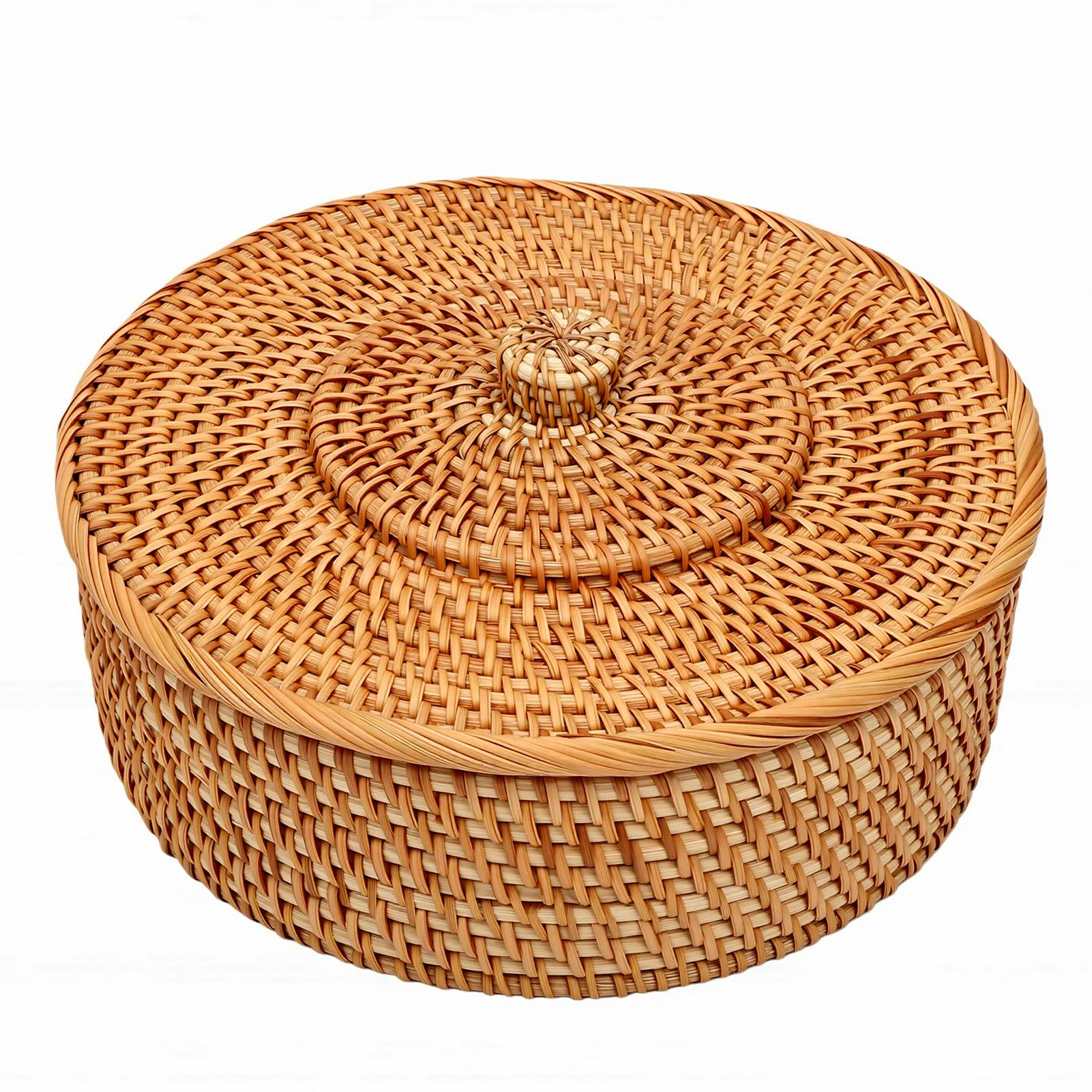 Rattan Tortilla Basket with Lid Cloth