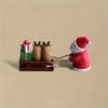 Mini Resin Santa Sleigh Decor, Christmas Tabletop Snow Scene. Creative Gift, No Electricity Needed.