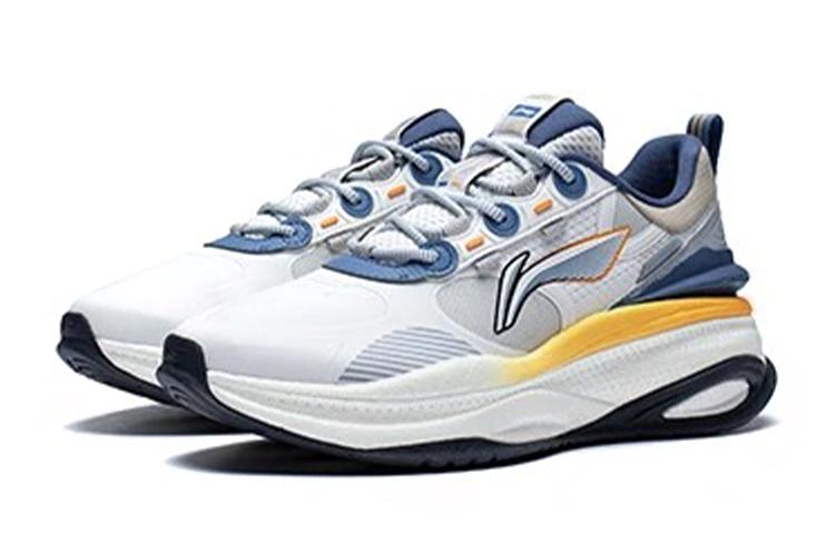 Li Ning Exceed 5 Trendy Cushioning Slip Resistant Abrasion Resistant Lightweight Low Top Casual Shoes Men's Mist White AGLS173-1