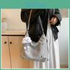 Butterfly Silver Simple Decoration Ripple Women Single Shoulder Tote Bag