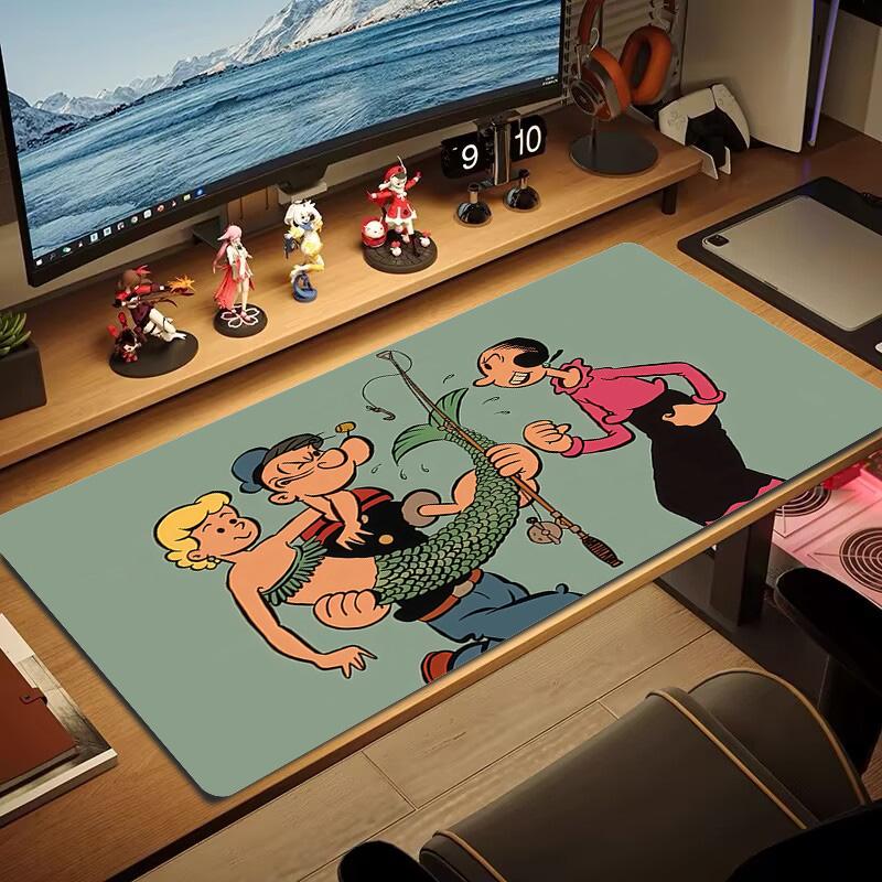 Popeye the Sailor Print  Cushion Non-slip Laptop Tablet Big Mousepad XXL Mat Mini PC Playmat With Lock Edge