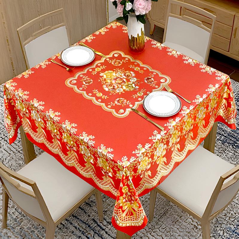 Luxury Waterproof PVC Tablecloth: Oilproof, Anti-scald, Wash-free Round Design for Hotels and Homes