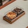 Ruhan Light Luxury Walnut Wood Glass Fruit Plate