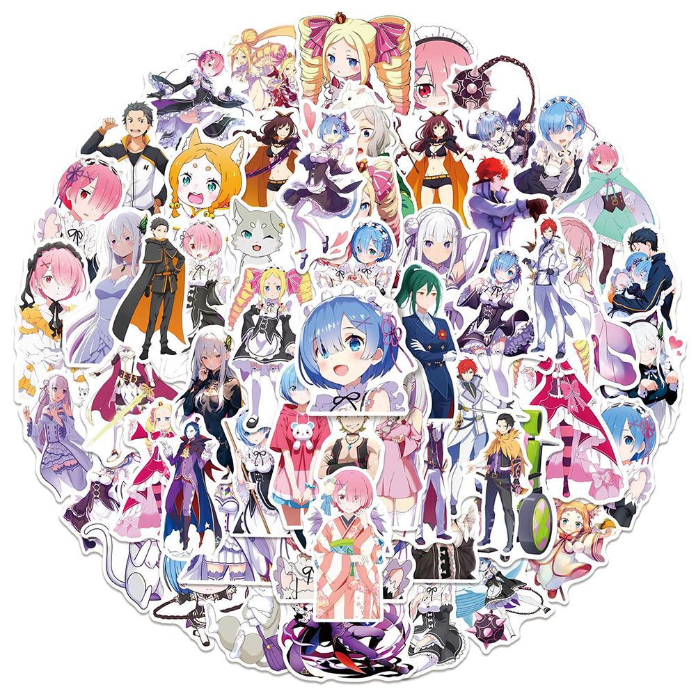 10/30/50 szt. Kawaii Rem Anime Re:Życie w innym świecie od zera Naklejki Kreskówka Naklejka Graffiti DIY Motocykl Gitara Rower