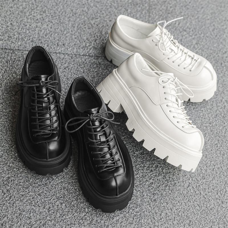 Shoes for Men British Style Thick Sole Casual Derby Shoes High Quality Fashion Comfor Platform Mans Leather Shoes Zapatos Hombre