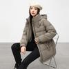 Autumn and Winter New Down Jacket Women's Medium and Long Hooded Loose Top Waist Thickened Warm White Duck Down Jacket