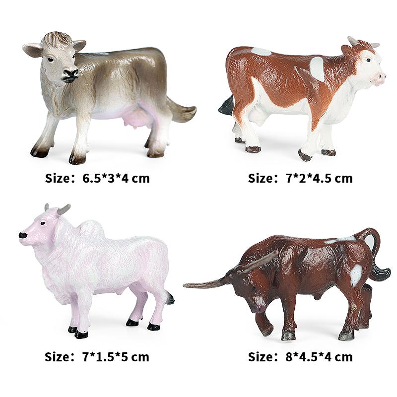 Oenux Zoo Farm Series Farmer Cow Hen Duck Model Action Figures Poultry Animals Set Figurine Miniature Educational Kids Toy