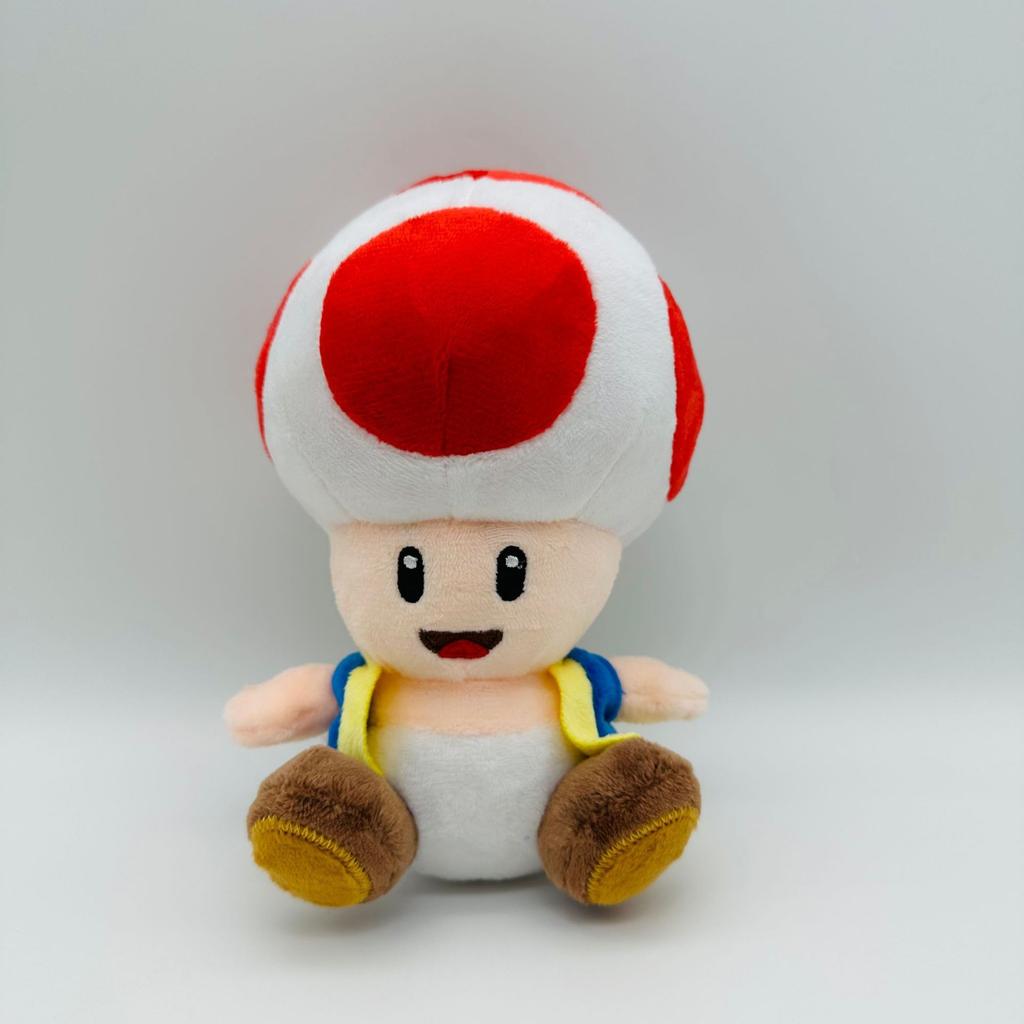 17 cm Super Mario 5-Farben Sitzen Offenen Pilz Mann Kröte Chinoobio Cutoff Weste Plüsch Puppe