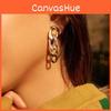 Alloy Geometric Fashionable Stud Earrings For Women With Sparkling Chain Style