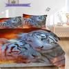 White Tiger Pattern Bedding Quilt Set Quilt Cover Pillowcase Home Decoration Birthday Gift (1 * Duvet Cover + 2 * Pillowcase, Without Core)