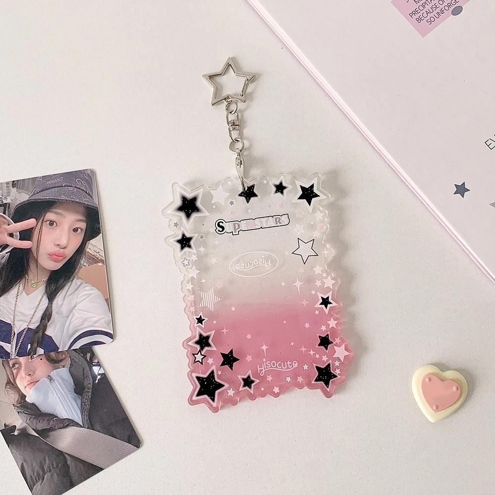 New 3 Inch Glitter Acrylic Photocard Holder Scratch-Resistant Transparent Star Photo Holder Idol Photo Sleeves