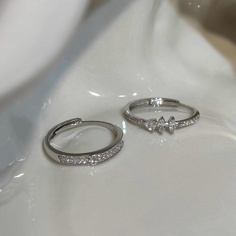 PANJBJ 925 Sterling Silver Geometry Ring for Women Zircon Stars Extremely Fine Versatile Engagement Jewelry Gift Dropshipping