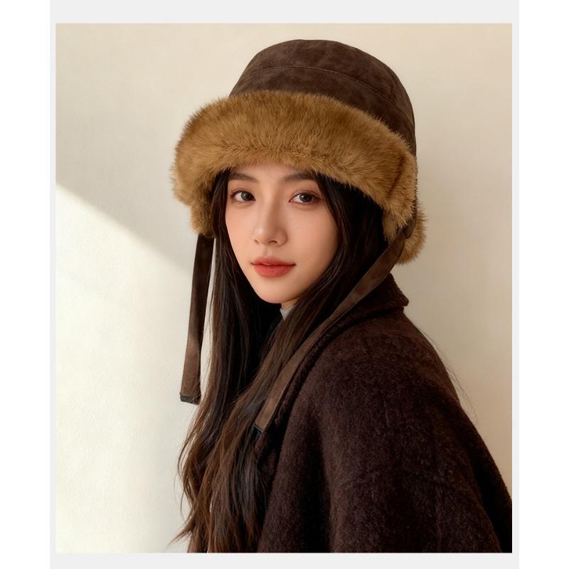 Women S Faux Suede Thick Earflap Winter Hat Multi Wear Fisherman Cap Mongolian Hat