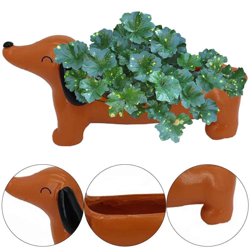 Dachowiec Doniczka na Kwiaty Sadzarka do Kwiatów Żywiczna Sadzarka na Sukulenty Urocza Psia Doniczka Sadzarka Estetyczna na Kwiaty i Małe Rośliny