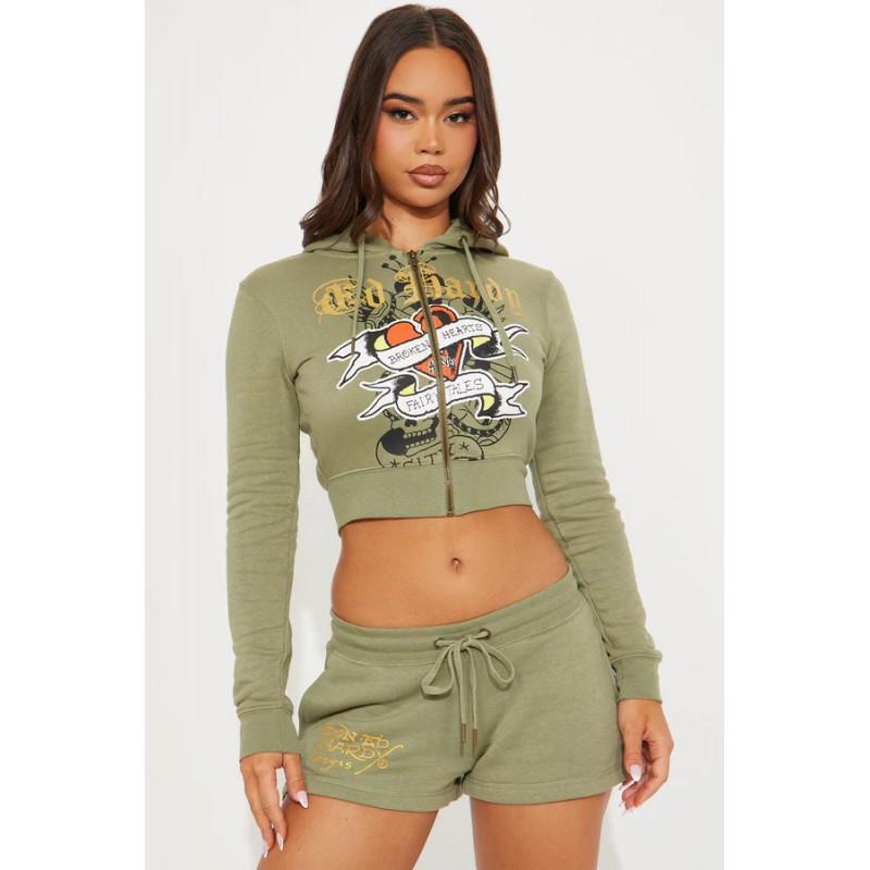 Printed Zip Hoodie High Street Hip