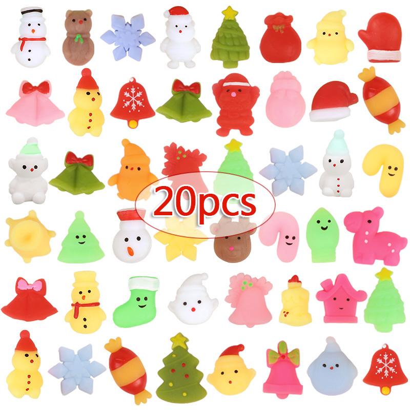 10-50Pcs Christmas Soft Squishy Toy Kids Favors Fidget Stress Relief Sensory Toys Gift 2026 New Year Party Goodie Bag Stuffers