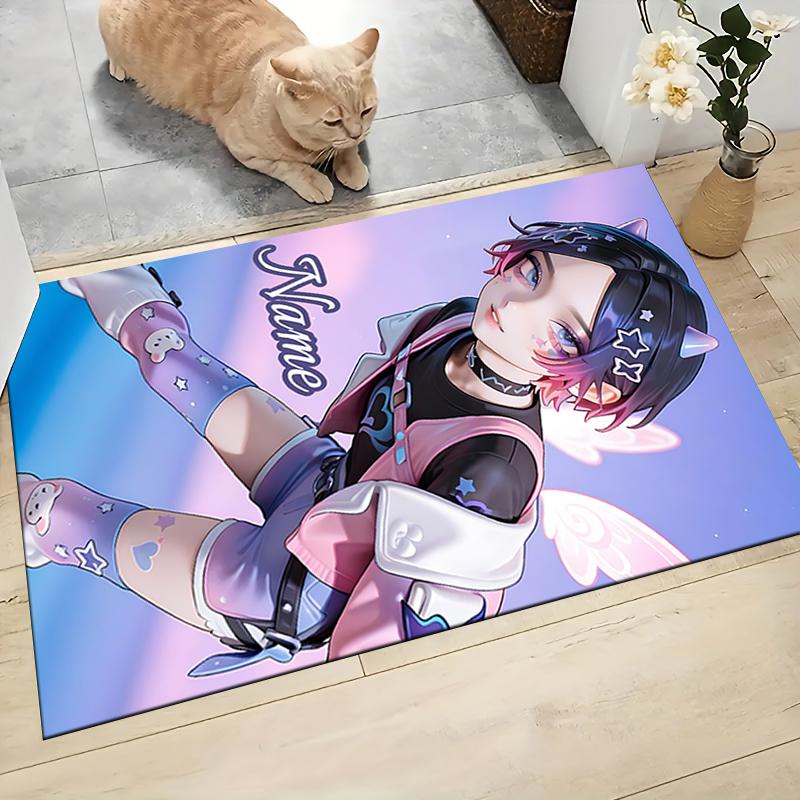 Custom Name "Fantasy Angel Journey" Carpet Rug Customizable Soft Washable Anti-Slip Home Living Room Sofa Mats Personalized Rug. 090999