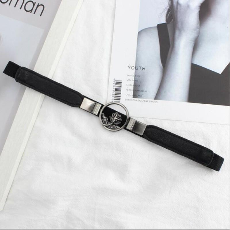 Womens Stylish Pu Elastic Waist Belt Versatile For Dresses And Skirts In Black Minimalist