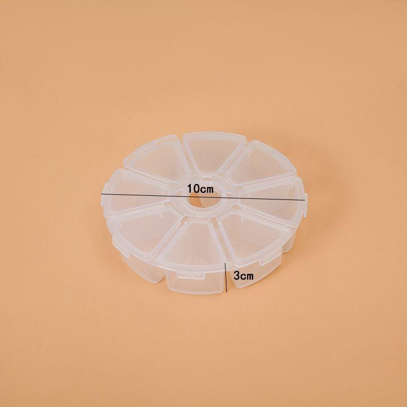 

Compact Multi-cell Jewelry Storage Box Case For Beads And Small Accessories Organizer Round8 Cells