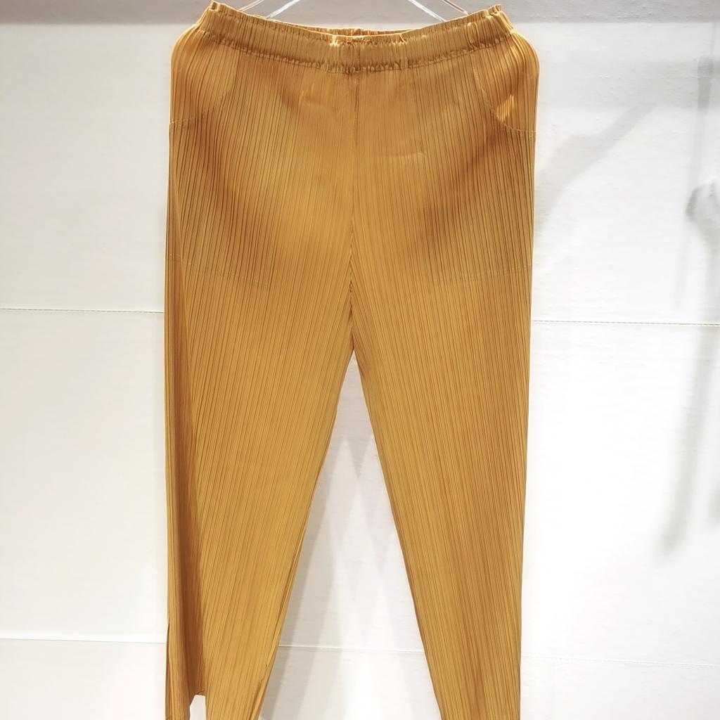 Woman Loose Pleated Pants Solid Slim High Elastic Loose Wide Straight Simple Casual Style Summer Cropped Trousers