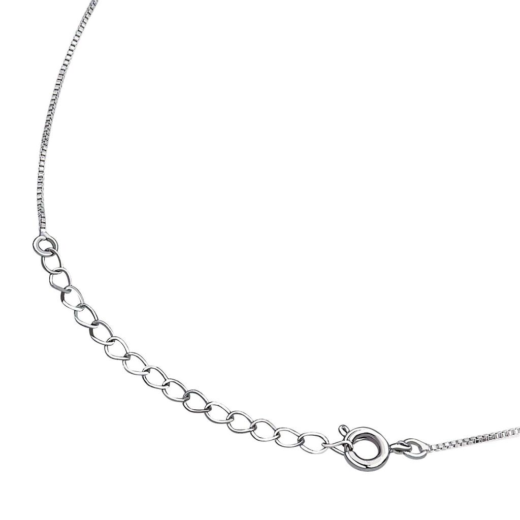 Sears White Teddy Bear Necklace in White Gold with Open Heart and Women's Zirconia, p6127-tdt-01-w-w