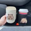 PU Leather Car beverage rack Panda Cup stand Portable Car Cup Holder  Car Interior Accessories