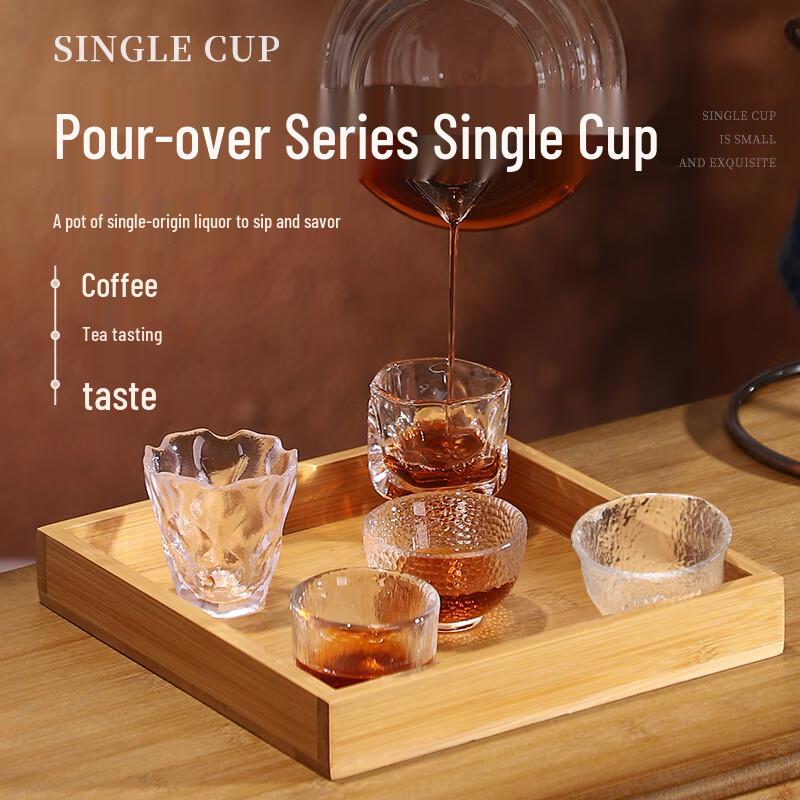 Zhaoran 60ml Hexagonal Striped Glass Tasting Cup